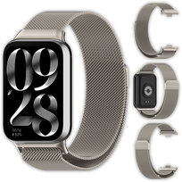 Bransoleta Milanese Vanfone do Xiaomi Mi Smart Band 8 Pro/9 Pro, szampański beż