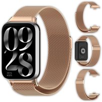 Bransoleta Milanese Vanfone do Xiaomi Mi Smart Band 9 Pro/8 Pro, różowe złoto