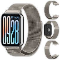 Bransoleta Milanese Vanfone do Xiaomi Mi Smart Band 9 Pro/8 Pro, szampański beż