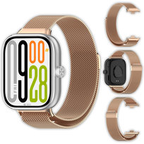 Bransoleta Milanese Vanfone do Xiaomi Redmi Watch 5/4, różowe złoto