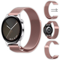 Bransoleta Milanese Vanfone ze stali nierdzewnej do Huawei Watch GT 2 42mm, GT 3 42mm, GT 3 Pro 43mm, różowy