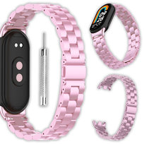 Bransoleta opaska pasek ze stali nierdzewnej Vanfone do Xiaomi Mi Smart Band 8/9, różowy