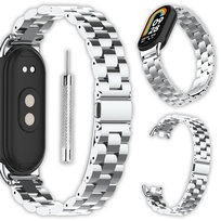 Bransoleta opaska pasek ze stali nierdzewnej Vanfone do Xiaomi Mi Smart Band 8/9, srebrny
