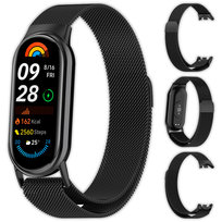 Bransoleta pasek opaska Milanese Vanfone ze stali nierdzewnej do Xiaomi Mi Smart Band 8/9, czarny