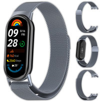 Bransoleta pasek opaska Milanese Vanfone ze stali nierdzewnej do Xiaomi Mi Smart Band 8/9, niebieski grafit
