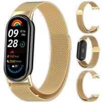 Bransoleta pasek opaska  Milanese Vanfone ze stali nierdzewnej do Xiaomi Mi Smart Band 8/9, złoty