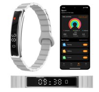 BRANSOLETA SMART B3 - wyświetlacz, funkcje sportowe, 2PASKI - SREBRNA