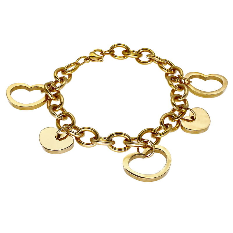 Bransoleta stalowa 316L, złocona 1030-Zdjęcie-0