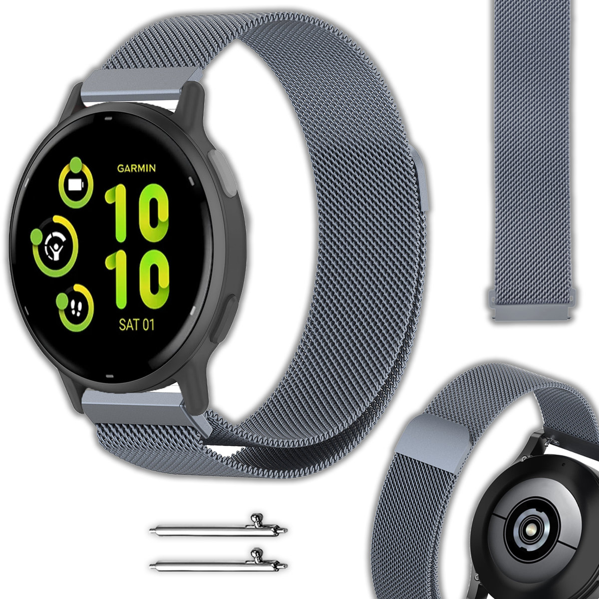 Cinturino in metallo in acciaio inossidabile per Garmin Forerunner