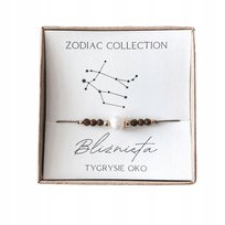 Bransoletka amulet znak zodiaku Bliźnięta tygrysie oko talizman dla kobiety TinyStone