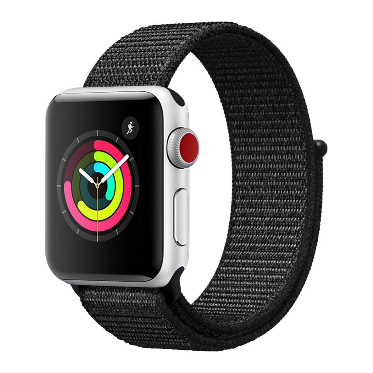Bransoletka Apple Watch Series 42/44 mm z oddychającego nylonu czarna