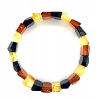 Bransoletka BURSZTYNOWA na gumce naturalny bałtycki fasetowana