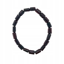 Bransoletka BURSZTYNOWA na gumce wiśniowa wałek bursztyn bałtycki