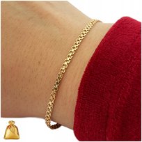 Bransoletka Damska Złota Pozłacana Bismark 18 Cm 2 Mm Stal Chirurgiczna 18K Golden Celebrity