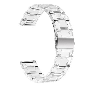 Bransoletka do zegarka Galaxy Watch 4 z białymi ogniwami z żywicy i metalowym zapięciem - Avizar