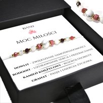 Bransoletka KiANU "Moc Miłości" Rodonit Howlit Kamień Księżycowy Granat Inna marka