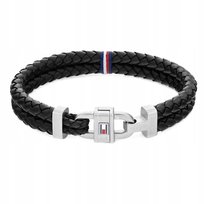Bransoletka Męska Skórzana Tommy Hilfiger 2790361 Czarna Tommy Hilfiger