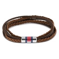 Bransoletka Męska Tommy Hilfiger Z Naturalnej Skóry W Kolorze Brązowym - Stylowy Dodatek Dla Mężczyzn Tommy Hilfiger
