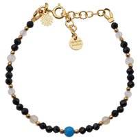 Bransoletka mix - Apatyt, Turmalin, cytryn, kwarc różowy i srebro złocone Skorulski Jewellery