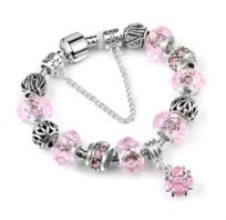Bransoletka modułowa Charms Beads Różowa 20 cm