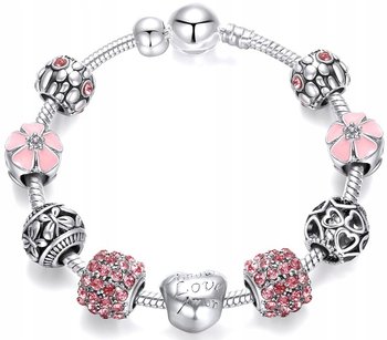 Bransoletka modułowa Charms Beads Srebrna Love - Edibazzar