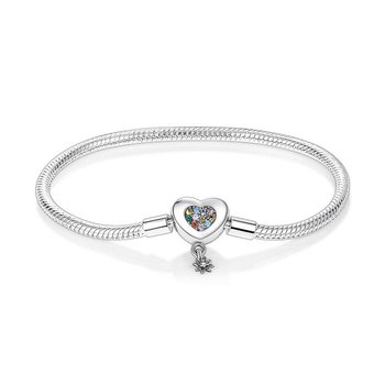 Bransoletka Modułowa Pandora Srebro 925 Charms Serce 19 cm - Sfera Damska