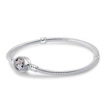 Bransoletka modułowa posrebrzana Charms typu PANDORA SREBRO 925 Kwiaty 17 cm - Sfera Damska