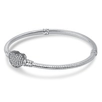 Bransoletka modułowa posrebrzana Charms typu PANDORA SREBRO 925 Serce 16 cm Sfera Damska