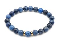 Bransoletka na gumce kamienie koraliki dumortieryt basic