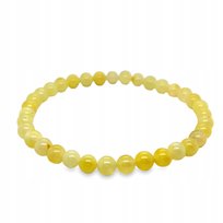 Bransoletka na gumce z naturalnego bursztynu bałtyckiego mleczny KULKA