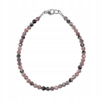 Bransoletka Naturalny RODOCHROZYT Fasetowany 3,0mm Srebrne zapięcie 18cm, bez marki, AG00000832 Inna marka