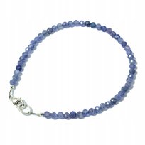 Bransoletka naturalny TANZANIT fasetowany 3mm zapięcie 18cm, bez marki, AG00000682 Inna marka