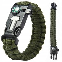 BRANSOLETKA OPASKA PARACORD SURVIVALOWA Wojskowa 5w1 Krzesiwo Bushcraft MAWE