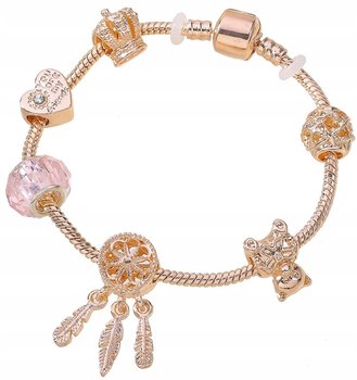 Bransoletka Rose gold modułowa Róż charmsy Beads - Edibazzar