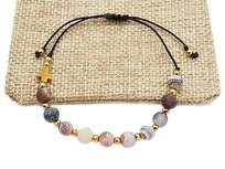 Bransoletka różaniec naturalny agat trawiony rękodzieło regulowana modlitwa