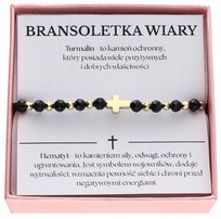 Bransoletka różaniec z turmalinem i hematytem BRANSOLETKA WIARY Z INTENCJĄ ArtWings
