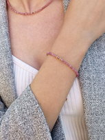 Bransoletka Różowy Turmalin - Subtelny Blask Brazi Druse Jewelry