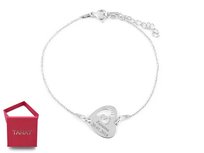 Bransoletka srebrna 925 serce serduszko stopy grawer