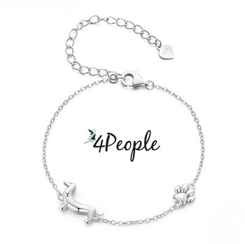 Bransoletka srebrna damska łańcuszek srebro jamnik pies szczeniak 925 york - 4People