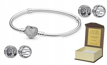 Bransoletka srebrna do Pandora + Charm 17 cm B118 - GLOBAL SILVER