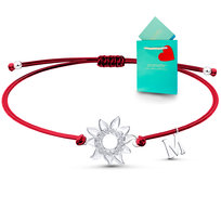 Bransoletka sznurkowa czerwona srebro 925 z Twoją literką i cyrkoniami