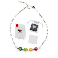 Bransoletka Turmalin Kamień Naturalny Srebro 925 Talizman Prezent Handmade