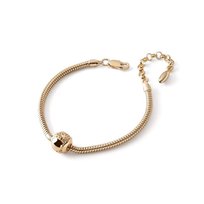 Bransoletka z ażurową kulką typu beads, srebro 925 w złotym pokryciu GIORRE