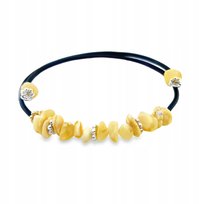 Bransoletka z bursztynem bałtyckim naturalnym mlecznym na druciku