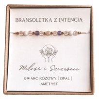Bransoletka z intencją Miłość i Szczęście, kwarc, opal, ametyst TinyStone