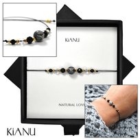 Bransoletka z Kamieni Naturalnych KiANU Sznurek Onyks Jaspis Srebro Złoto 24K Inna marka