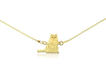 Bransoletka z kotem perskim złotym na łańcuszku - DeLaKinia
