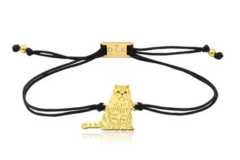 Bransoletka z kotem perskim złotym na sznurku - DeLaKinia