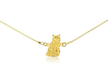 Bransoletka z kotem somalijskim złotym na łańcuszku - DeLaKinia