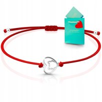 Bransoletka z kotem srebrna prezent dla kociary srebro 925 na sznurku